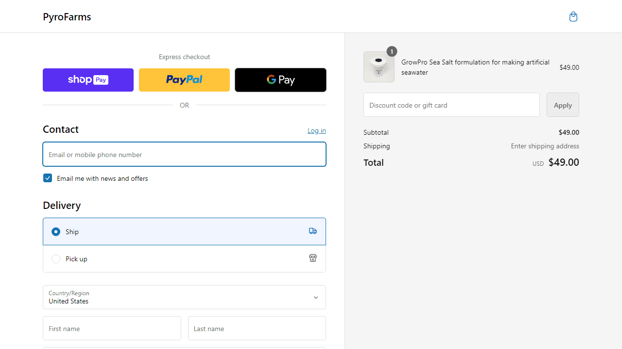 How to apply PyroFarms coupon code